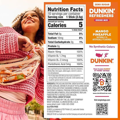 Dunkin’ Zero Sugar Refreshers Singles To Go! Powdered drink mix packets - Image 2