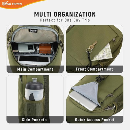 SKYSPER Sling Bag RFID Cross Body Bag Recycled Crossbody Backpack Travel Daypack - Image 5