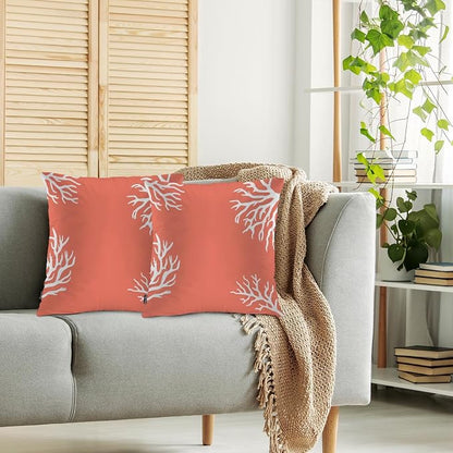 Swono Ocean Coral Farmhouse Throw Pillow Covers, Tropical Sea Coral Reef Nature - Image 2