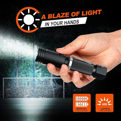 NICRON Flashlight, N7 600 Lumens Tactical Flashlight 2 Pack, 90 Degree Ip65 - Image 2