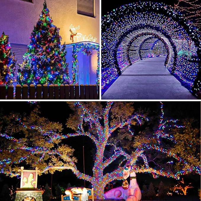 Warm White ⇋ Multicolor 66Ft 200LED Christmas Fairy Lights Plug in - Image 8