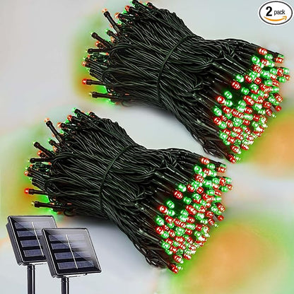 2 Pack 200 LED Solar Christmas Lights Outdoor Waterproof, Solar String Lights by EEW