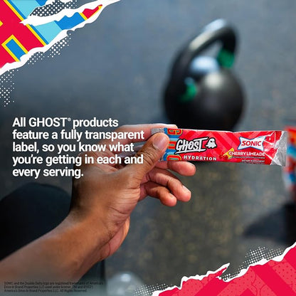 GHOST Hydration Packets, Sonic Cherry Limeade, 24 Sticks, Electrolyte Powder - Image 5