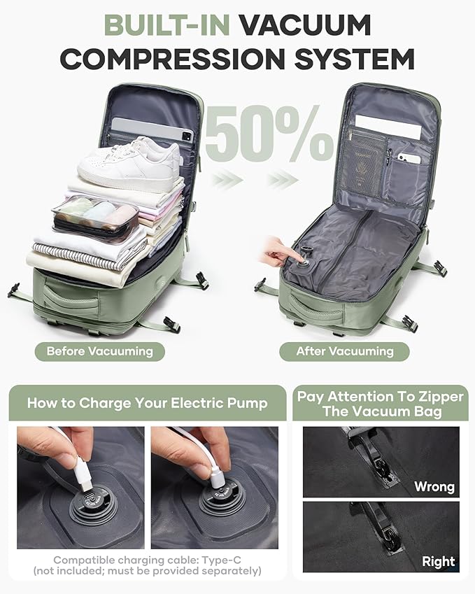coofay Vacuum Backpack Travel - Image 2