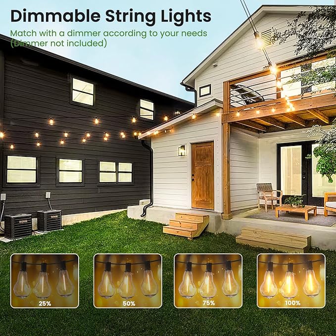 Outdoor String Lights 100FT Waterproof LED Outdoor Lights - Image 2