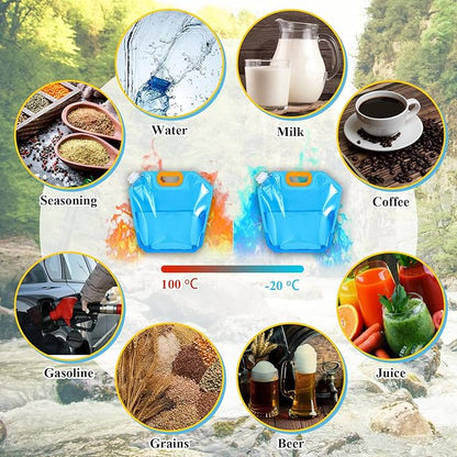 Tessco for you 8 Pack 1.3 Gallon Collapsible Water Storage Bag Water Container - Image 4