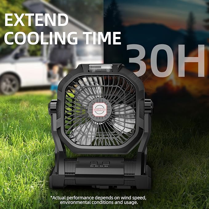 Camping Fan Rechargeable, 20000mAh Battery Powered Portable Fan - Image 6