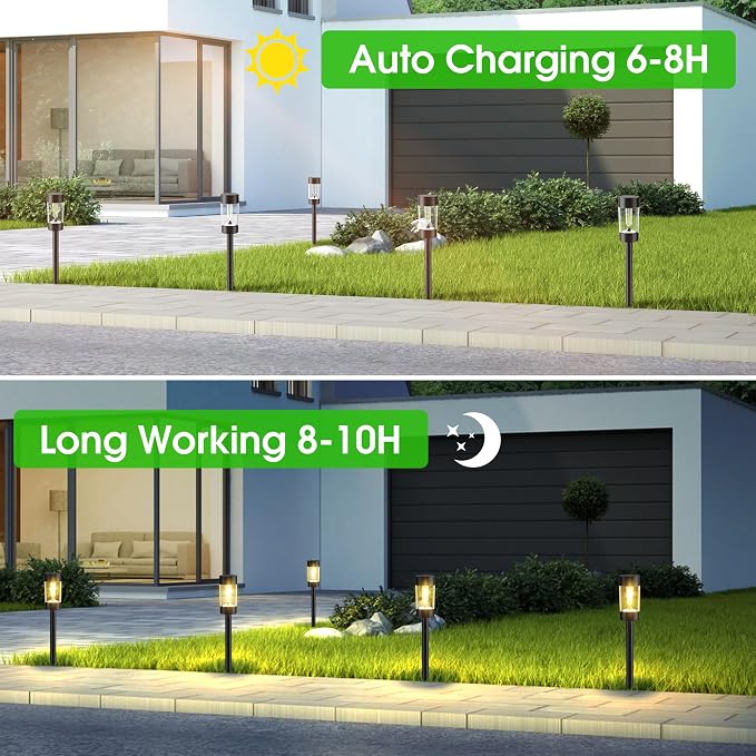 Eyrosa Solar Lights Outdoor, 12 Pack Waterproof Solar Landscape Lighting - Image 7