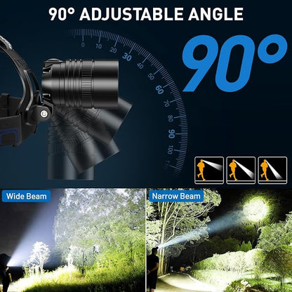 crazybrace Rechargeable Led Headlamp 2Pack, 99000 Lumen Super Bright Head Lamp - Image 5