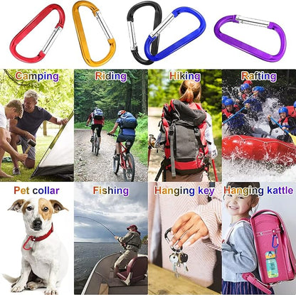 10 Pack 3'' Aluminum Spring Snap Hook Carabiner D Ring Carabiner Clip Camping - Image 3
