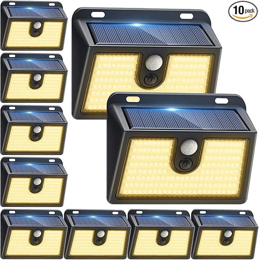 Solar Motion Sensor Outdoor Lights, Super Bright Solar Lights Outdoor Waterproof by Claoner