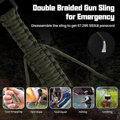 Double Braide 550LB Shotgun Sling 2 Point Paracord Rifle Sling, Non-Slip - Image 3
