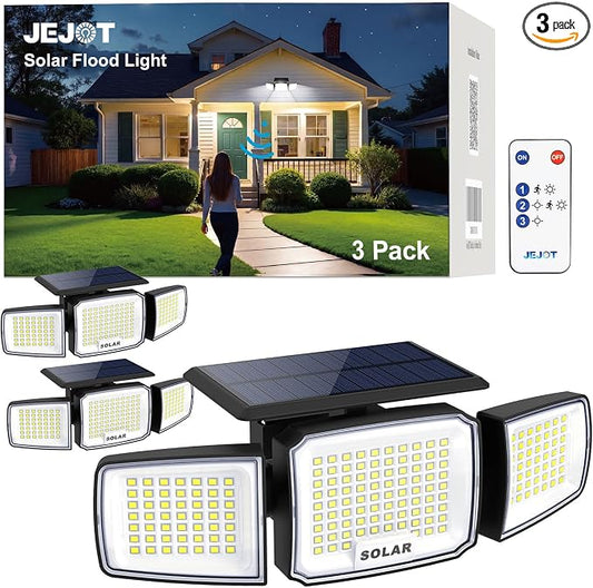 Solar Security Light Outdoor Super Bright LED, Motion Sensor Flood Light by JEJOT