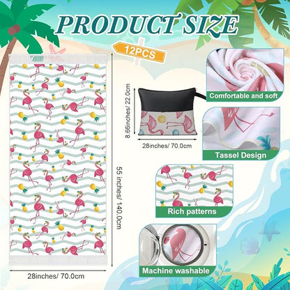 Peryiter 24 Pack Microfiber Oversize Turkish Beach Towel Set 12 Large Absorbent - Image 2