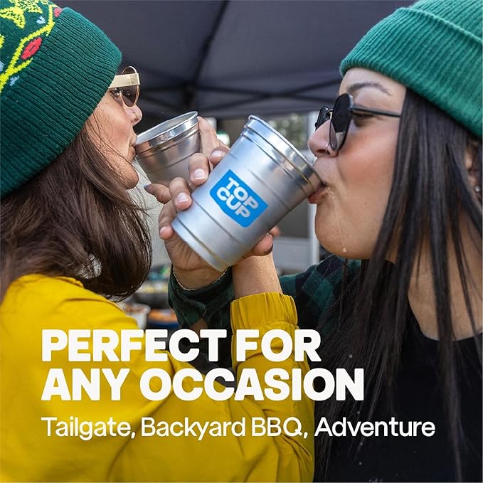 Top Cup – 16 Ounce, Reusable Aluminum Party Cups | Cold-Holding, Recyclable - Image 4