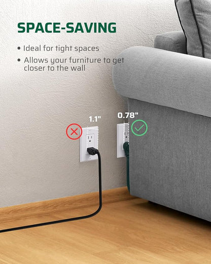 DEWENWILS 3 Outlet Flat Extension Cord Plug Christmas, 3FT 16/3 Awg Grounded - Image 4