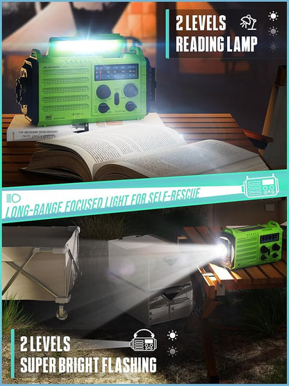Emergency Radio with NOAA Weather Alert – Solar Hand Crank Portable AM/FM - Image 4