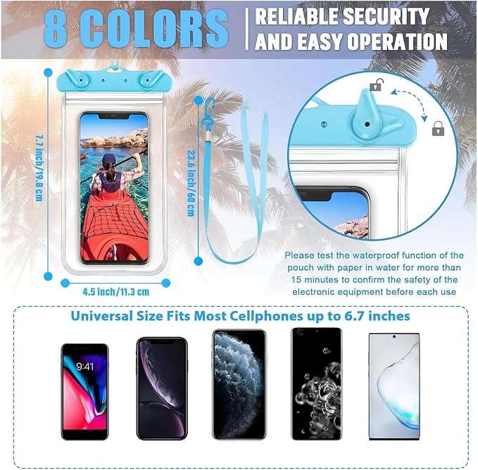 Weewooday 120 Pieces Waterproof Phone Pouch Bulk Universal Multicolor Cellphone - Image 2