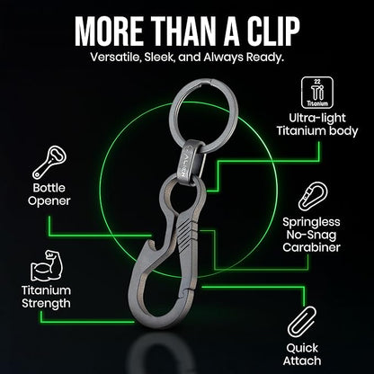 Titanium Carabiner Keychain Hook – Ultra-Light and Strong 2-Pack EDC Carabiner - Image 2