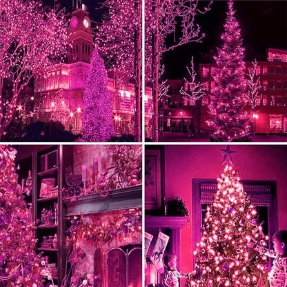 Upgraded Connectable 200 LED String Lights Indoor Outdoor, 66FT Pink Christmas - Image 7