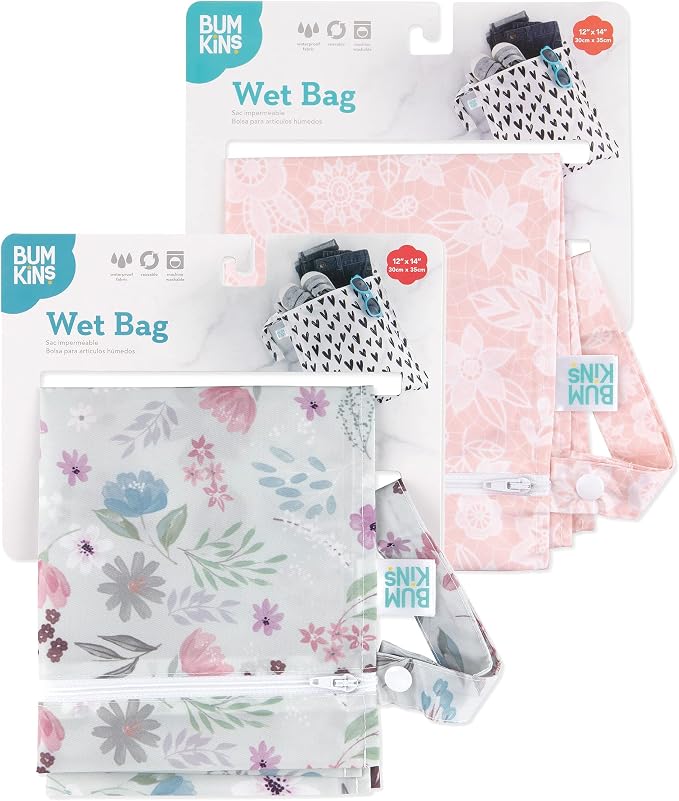 Bumkins - Waterproof Wet Bag - For Baby, Swim Suit, Cloth Diapers, Pump Parts - Image 5