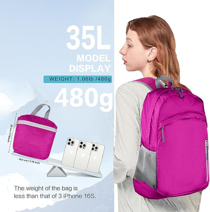 Waterproof Foldable Backpack Dry Storage Lightweight Daypack 35L Outdoor - Image 6