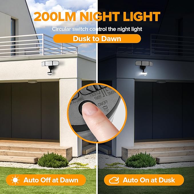 LUTEC 2 Pack 74W 8000 Lumen Motion Sensor Outdoor Lights, 5000K Daylight - Image 5