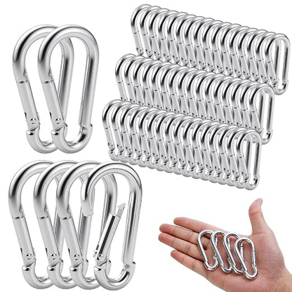 50Pack M5 Spring Snap Hooks Carabiner, 3/16" Heavy Duty Carabiner Clips Chain by REDOVANT