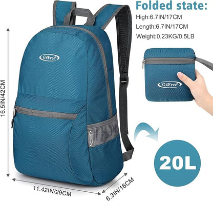 G4Free 20L Lightweight Packable Backpack Travel Hiking Daypack Foldable Backpack - Image 2