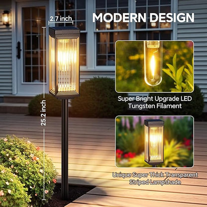 ELECLINK Solar Pathway Lights Outdoor, 8 Pack Upgraded Solar Lights Outdoor - Image 2