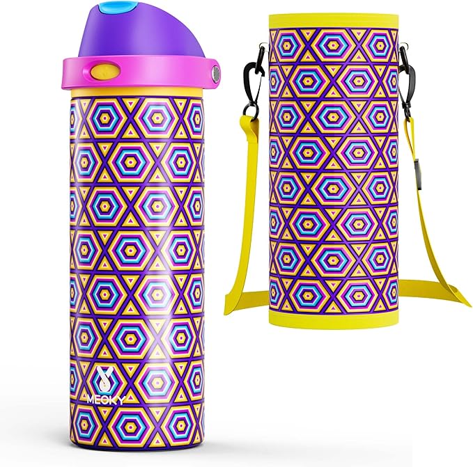 24 oz Insulated Water Bottle for Women: Meoky Stainless Steel Water Bottle by MEOKY