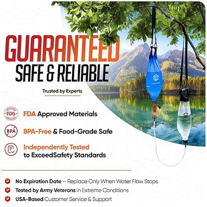 Gravity Water Filtration System – 2 High Capacity Lightweight Hanging Bags - Image 6