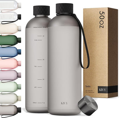 KIVY Large Water Bottle 50oz Fits Backpack & Cupholder by KIVY