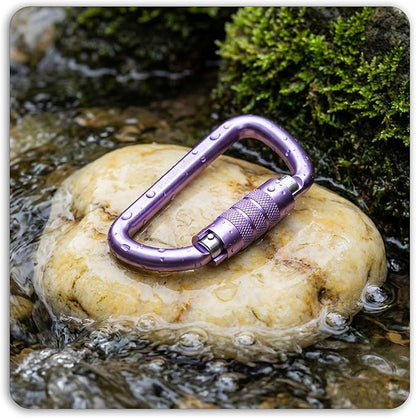 FresKaro 3inch 12kN-2698lbs Auto Locking Carabiner Clips, Solid D Shape - Image 7
