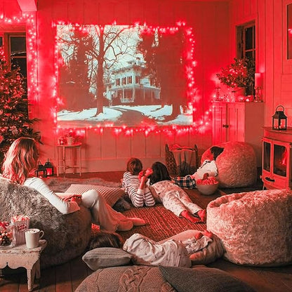 JMEXSUSS Red Valentines Day Decor Lights Clear Wire, 66ft 200 LED Red Christmas - Image 5