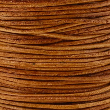 Mandala Crafts Round Cowhide Genuine Rust Leather Cord - Image 3