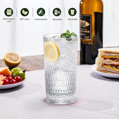 15oz and 22oz Clear Acrylic Glasses Drinkware, Honeycomb Stackable - Image 4