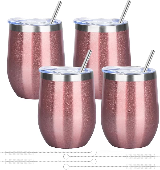 12oz/4 Pack Wine Tumbler Glasses by YEBTSLife
