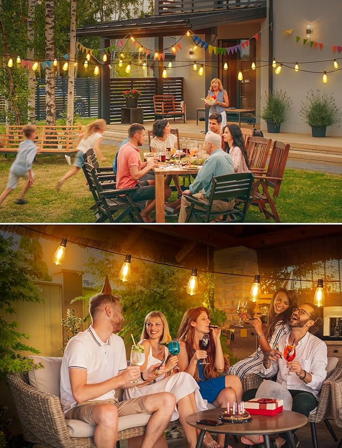 Larkvue 50FT Outdoor String Lights, Patio Lights - Image 4