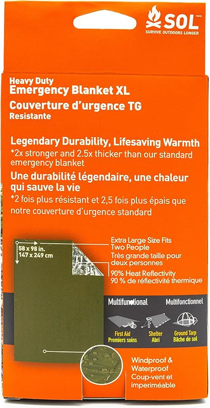 S.O.L. Survive Outdoors Longer 90% Heat Reflective Heavy-Duty Emergency Blanket - Image 5