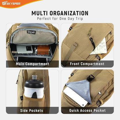 SKYSPER Sling Bag RFID Cross Body Bag Recycled Crossbody Backpack Travel Daypack - Image 5