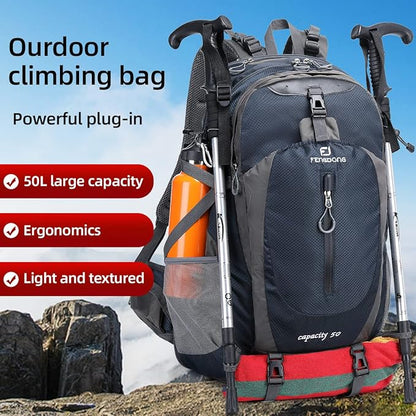 FENGDONG 50L Waterproof Lightweight Outdoor Daypack Hiking, Travel Backpack - Image 5
