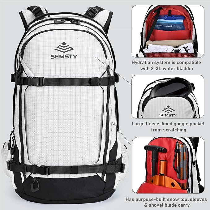 Ski and Snowboard Hydration Backpack, - Image 2