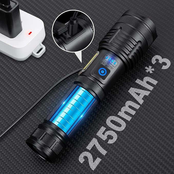 KINGCAESAR 3 Pack Rechargeable Flashlights 90, 000 High Lumen, Ultra Bright LED - Image 3