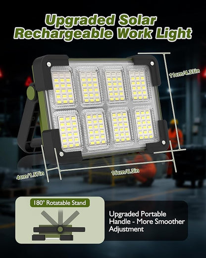 120W Solar Rechargeable Work Light, Portable Flood Light - Image 8