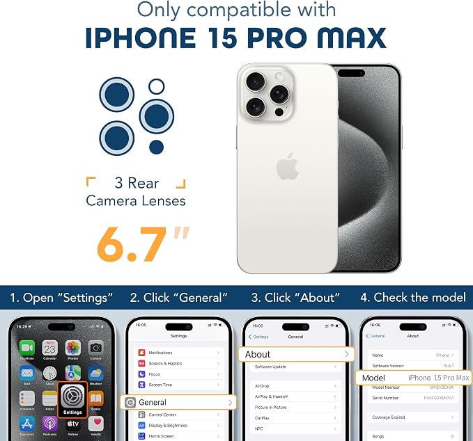 TIESZEN for iPhone 15 Pro Max Case, Compatible - Image 8