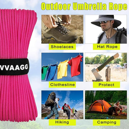 VVAAGG 1000 Paracord Rope 100FT Parachute Cord 4mm 12 Strand Nylon Rope - Image 7