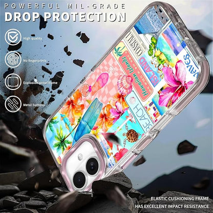 Case for iPhone 16 Plus, Coastal Beach Cover Coquette Collage Phone Case - Image 5