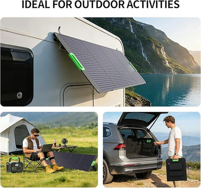 200W Portable Solar Panel for Power Station, Foldable Solar Charger w/ 4 - Image 7