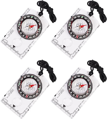 4 Pcs Outdoor Compass with Adjustable Declination, Scale. Multifunctional - Image 2